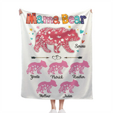 Couverture colorée personnalisée Mama Bear - Meilleur cadeau pour la mère